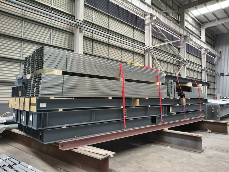 Steel sections and pipe prepared for export packing