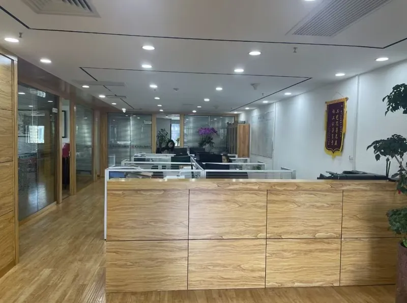XGreen Steel office in Xiamen with reception desk and meeting rooms